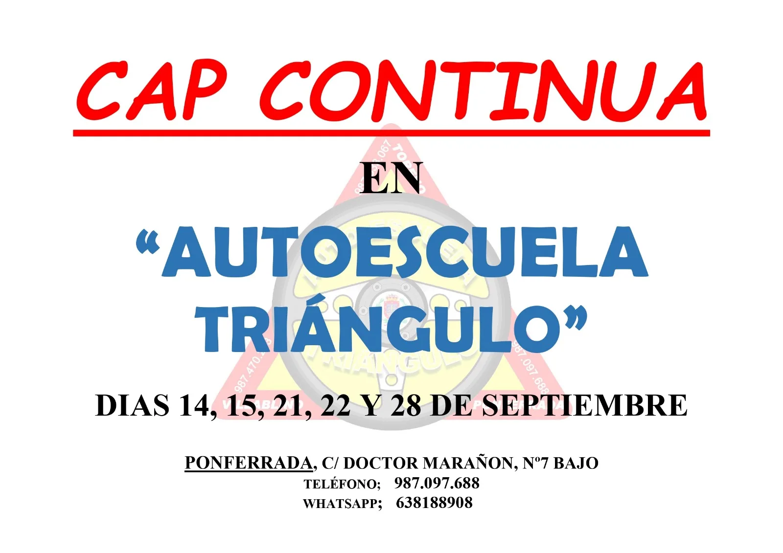 ¿Tienes que renovar tu CAP? Ven a Autoescuela Triángulo en Ponferrada