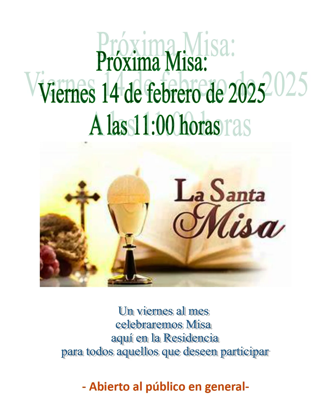 Misa en la residencia de San Antonio Abad de Toral de los Vados