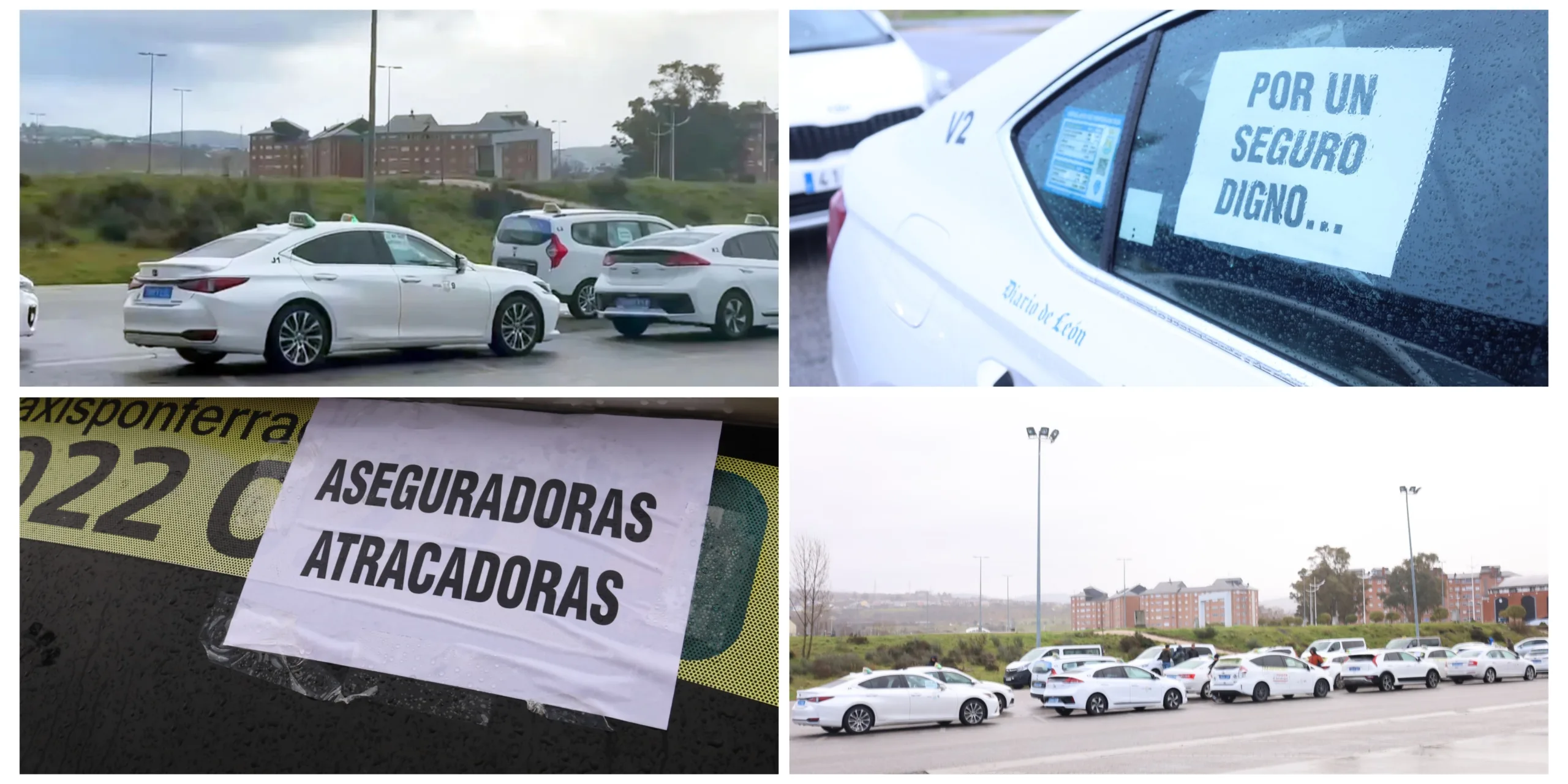 [FOTOS] Más de un centenar de taxistas recorren las calles de Ponferrada en protesta por las "abusivas" subidas en las pólizas de seguros
