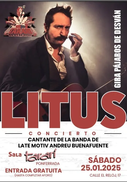Litus, la voz de Late Motiv, hoy Sábado en la sala Tararí