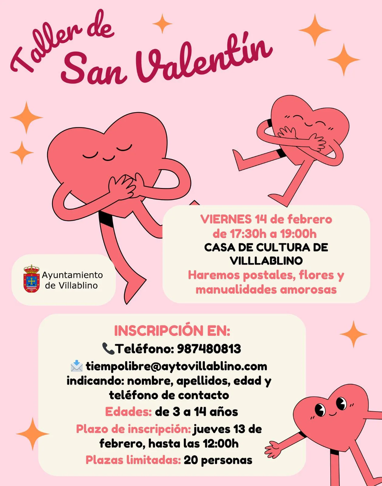 Taller infantil de San Valentín en Villablino: Creatividad y amor en la Casa de la Cultura