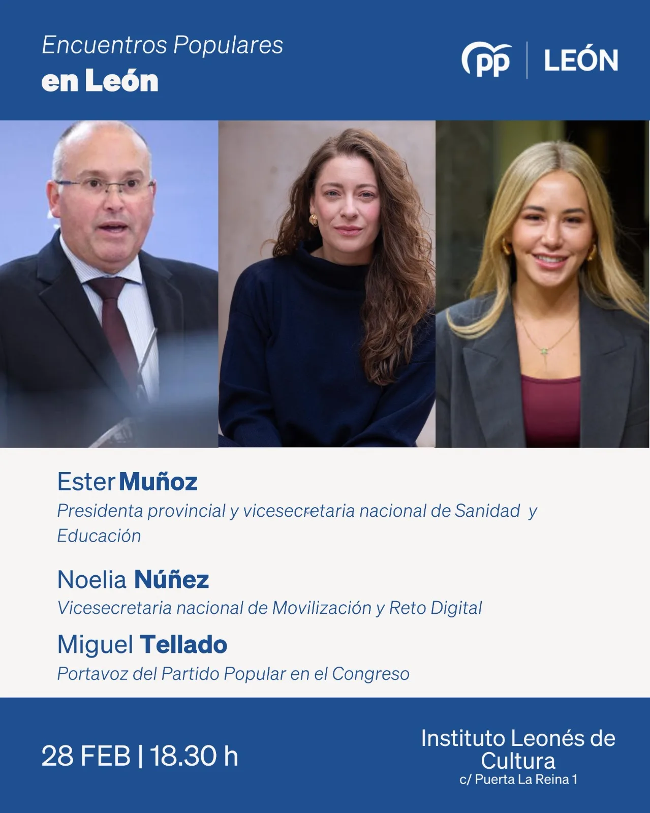 El PP de León celebra el segundo foro ‘Encuentros Populares’ con Miguel Tellado y Noelia Núñez