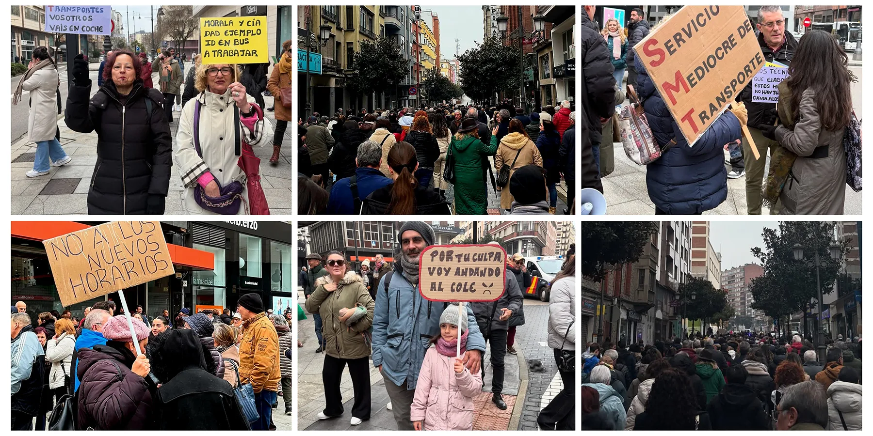 Más de 500 personas protestan en Ponferrada contra los nuevos horarios del autobús urbano