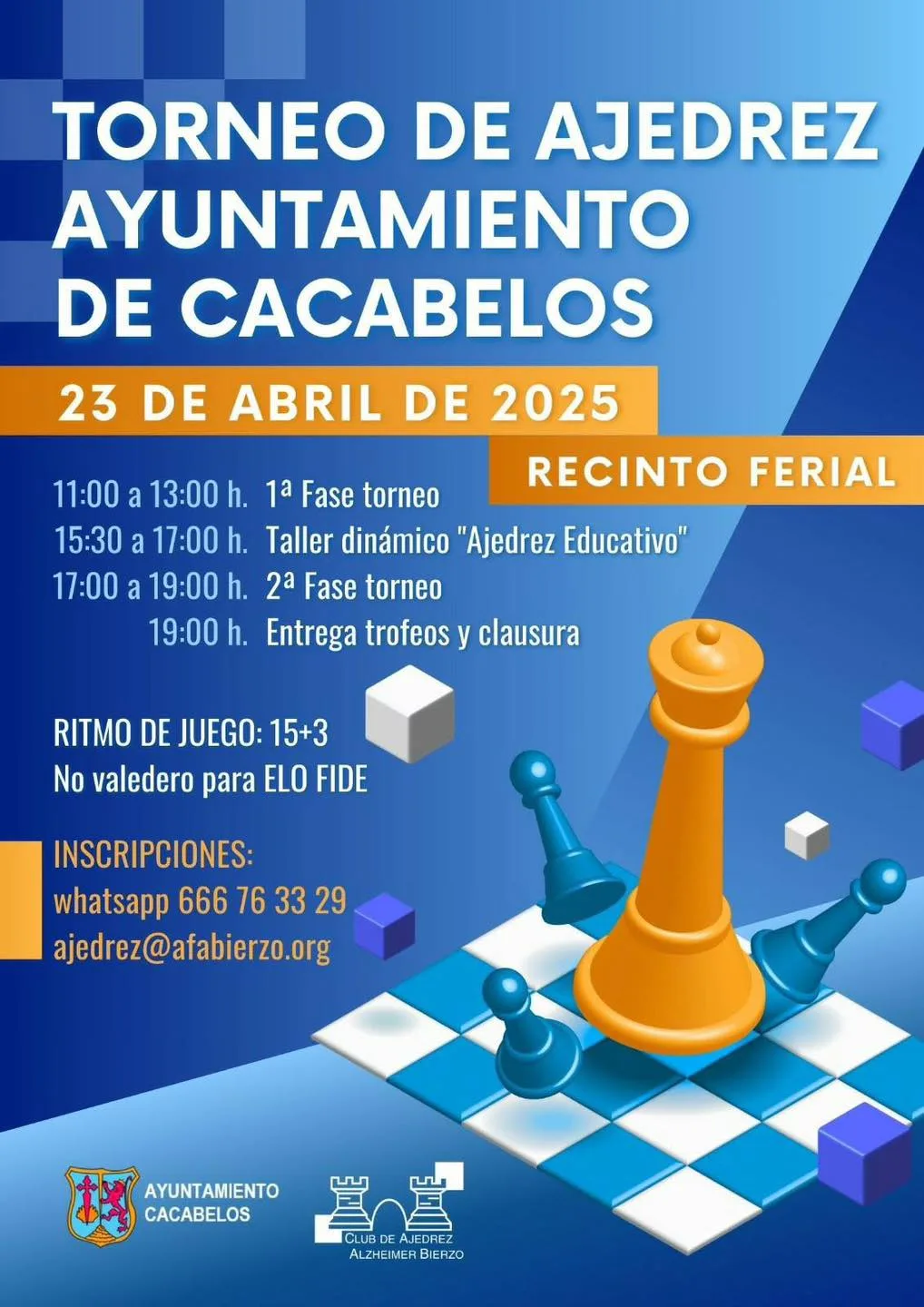 Cacabelos acogerá un torneo de ajedrez el 23 de abril