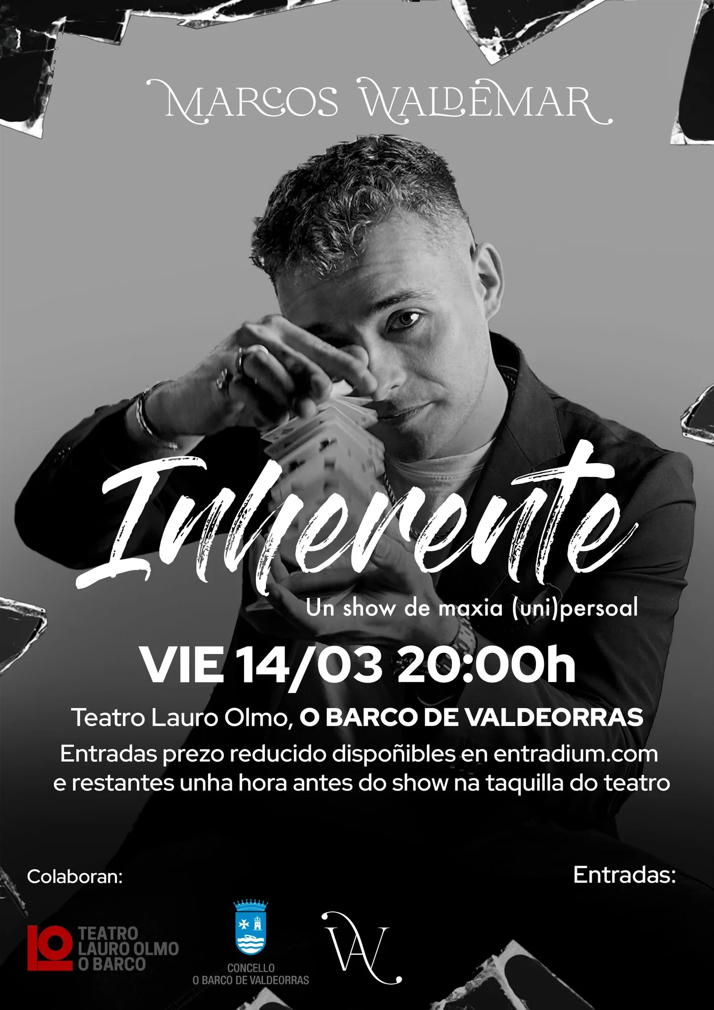 O ilusionista Marcos Waldemar chega a O Barco de Valdeorras co seu espectáculo "INHERENTE"