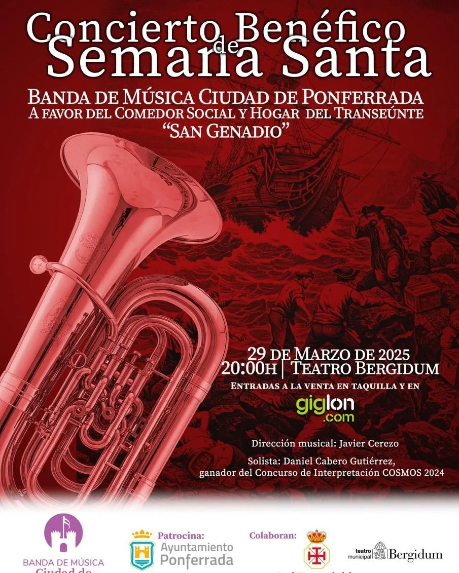 Concierto de Semana Santa de la Banda de Música Ciudad de Ponferrada a beneficio del Comedor Social