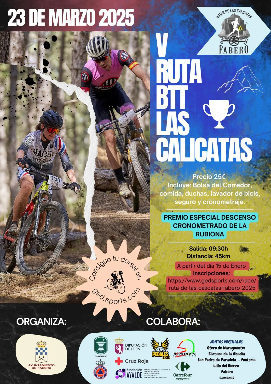 Recogida de dorsales para la V Ruta BTT Las Calicatas en Fabero