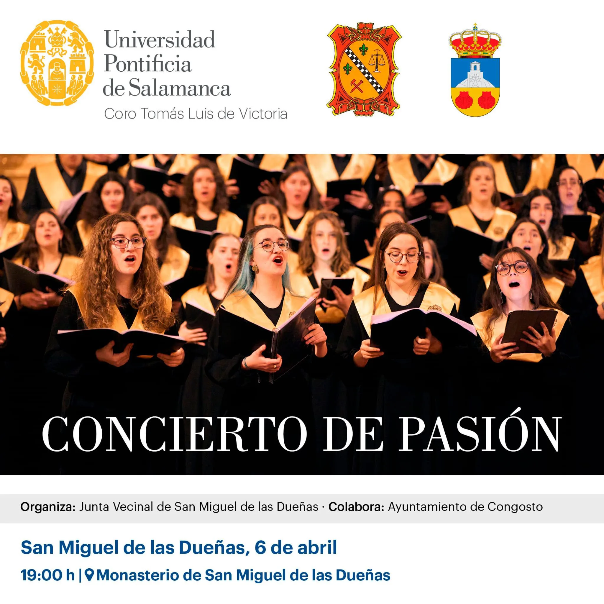 El Coro Tomás Luis de Victoria ofrecerá el "Concierto de Pasión" en San Miguel de las Dueñas