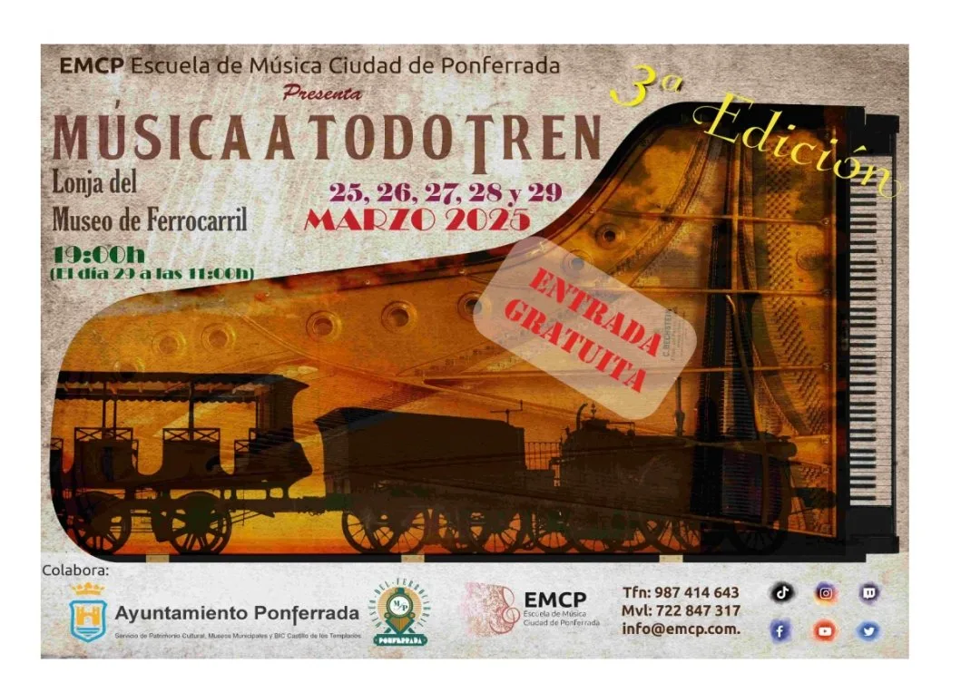 'Música a todo tren' en el Museo del Ferrocarril de Ponferrada