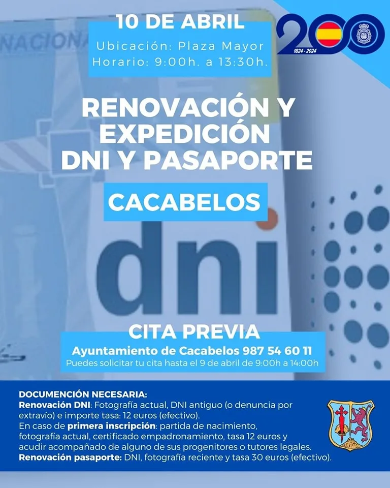La Policía Nacional facilitará la renovación del DNI y pasaporte en Cacabelos