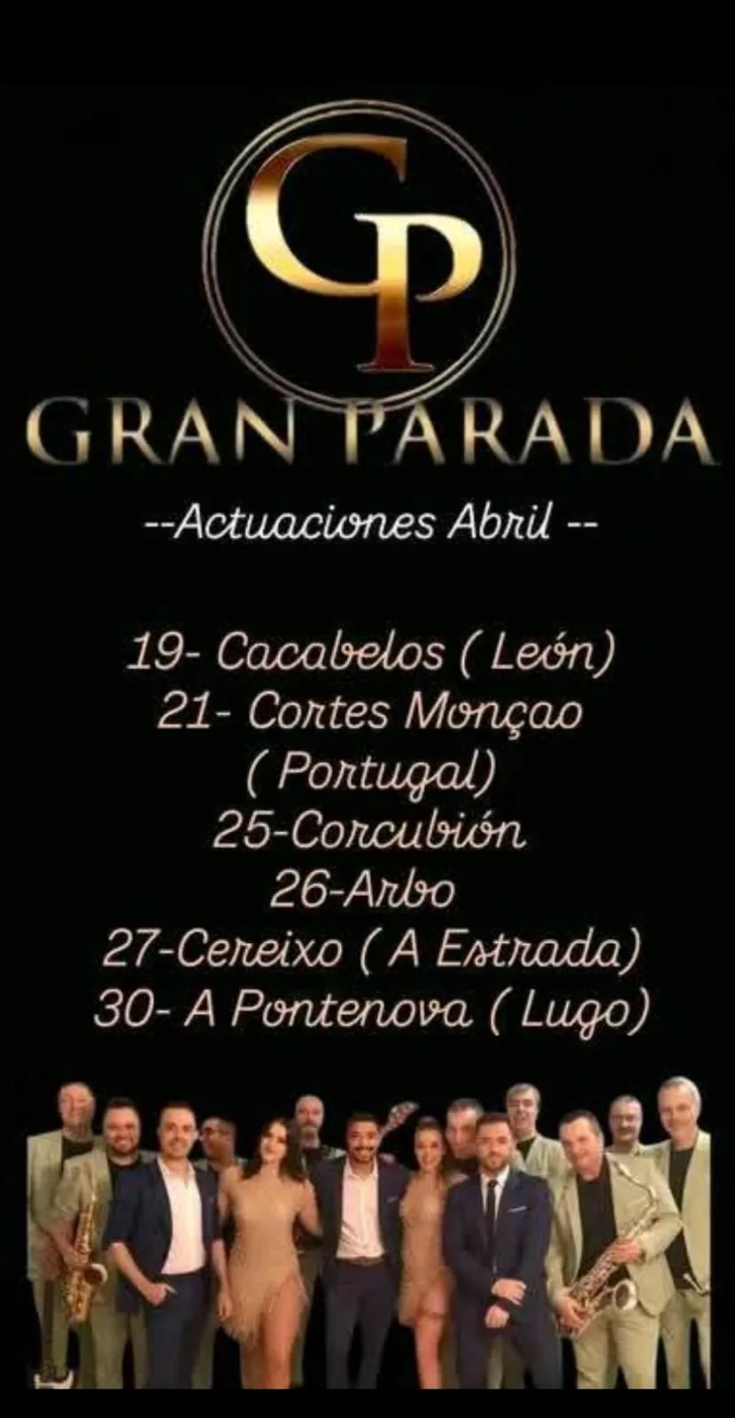 La orquesta "Gran Parada" animará las fiestas de La Pascua en Cacabelos