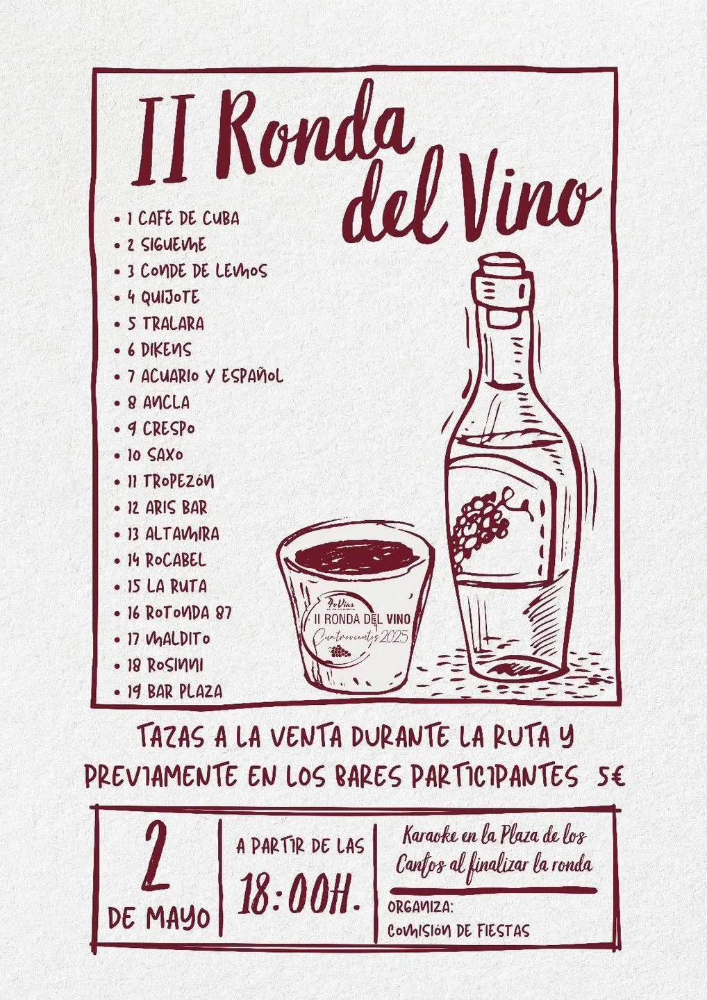 Cuatrovientos preparada para la II Ronda del Vino, un evento imperdible durante las fiestas patronales