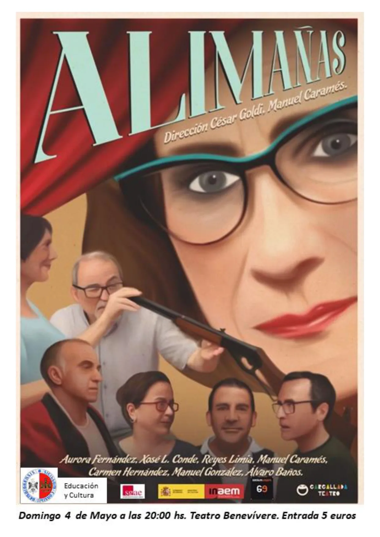 El teatro Benevivere acoge este domingo la comedia de humor negro "Alimañas"