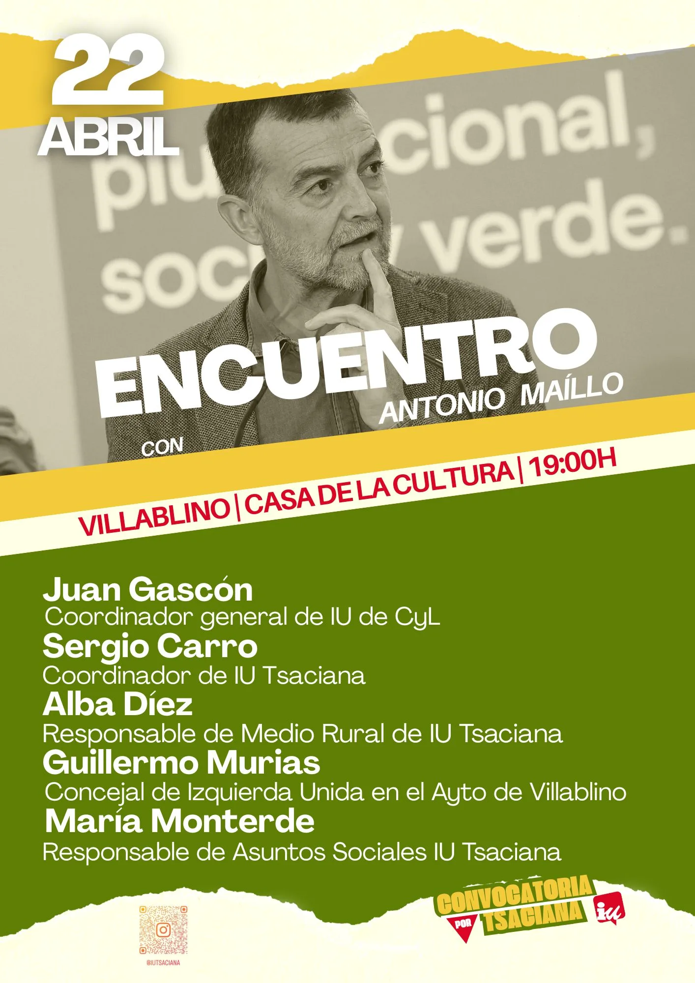 Antonio Maíllo visitará Laciana para participar en un encuentro abierto sobre democracia, territorio y medio rural