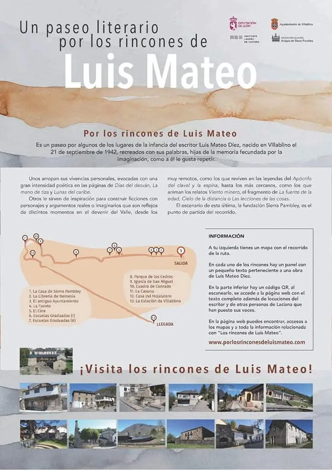 Villablino rinde homenaje a Luis Mateo Díez con una ruta literaria urbana