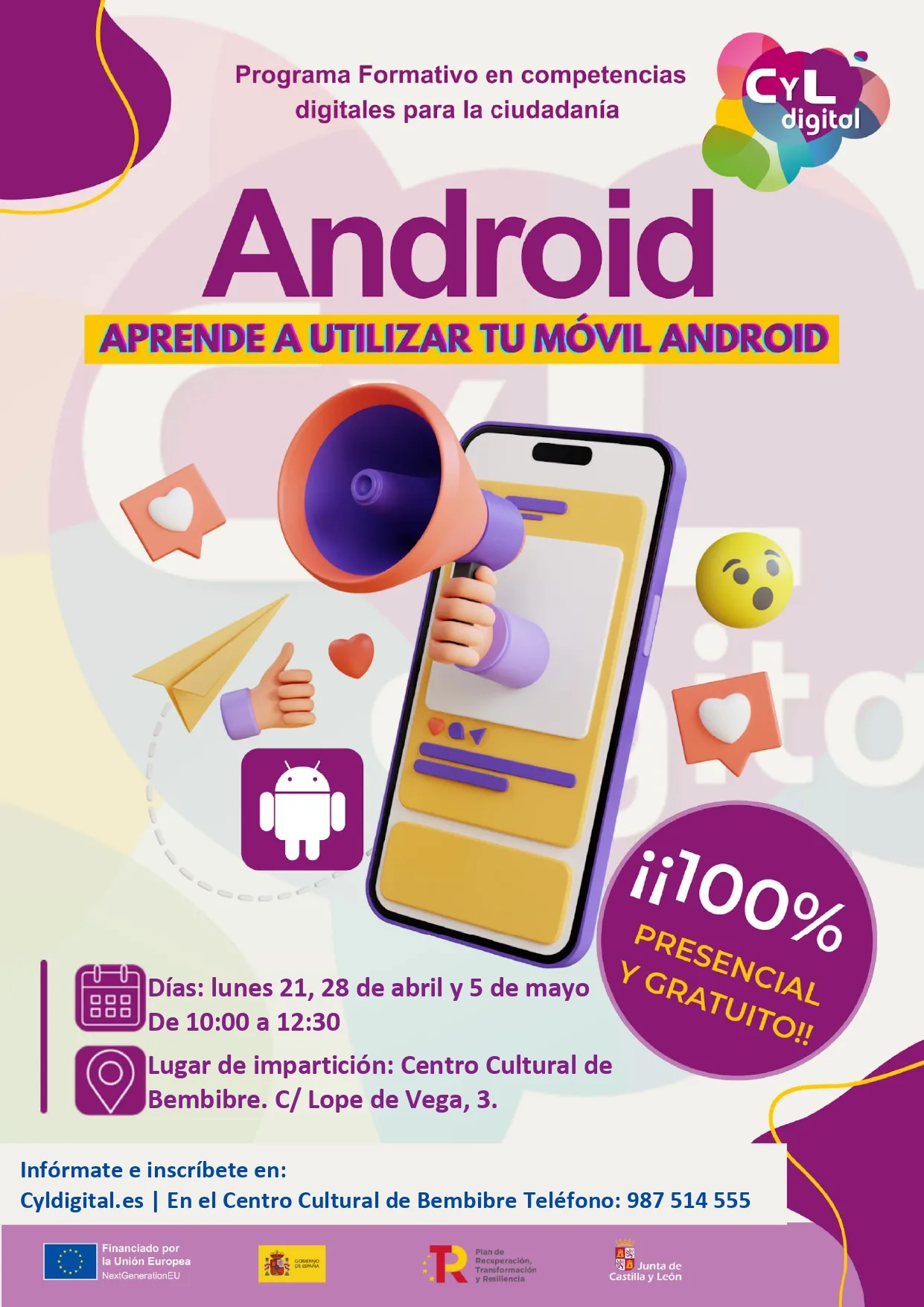 Bembibre impulsa la alfabetización digital con un curso gratuito de Android