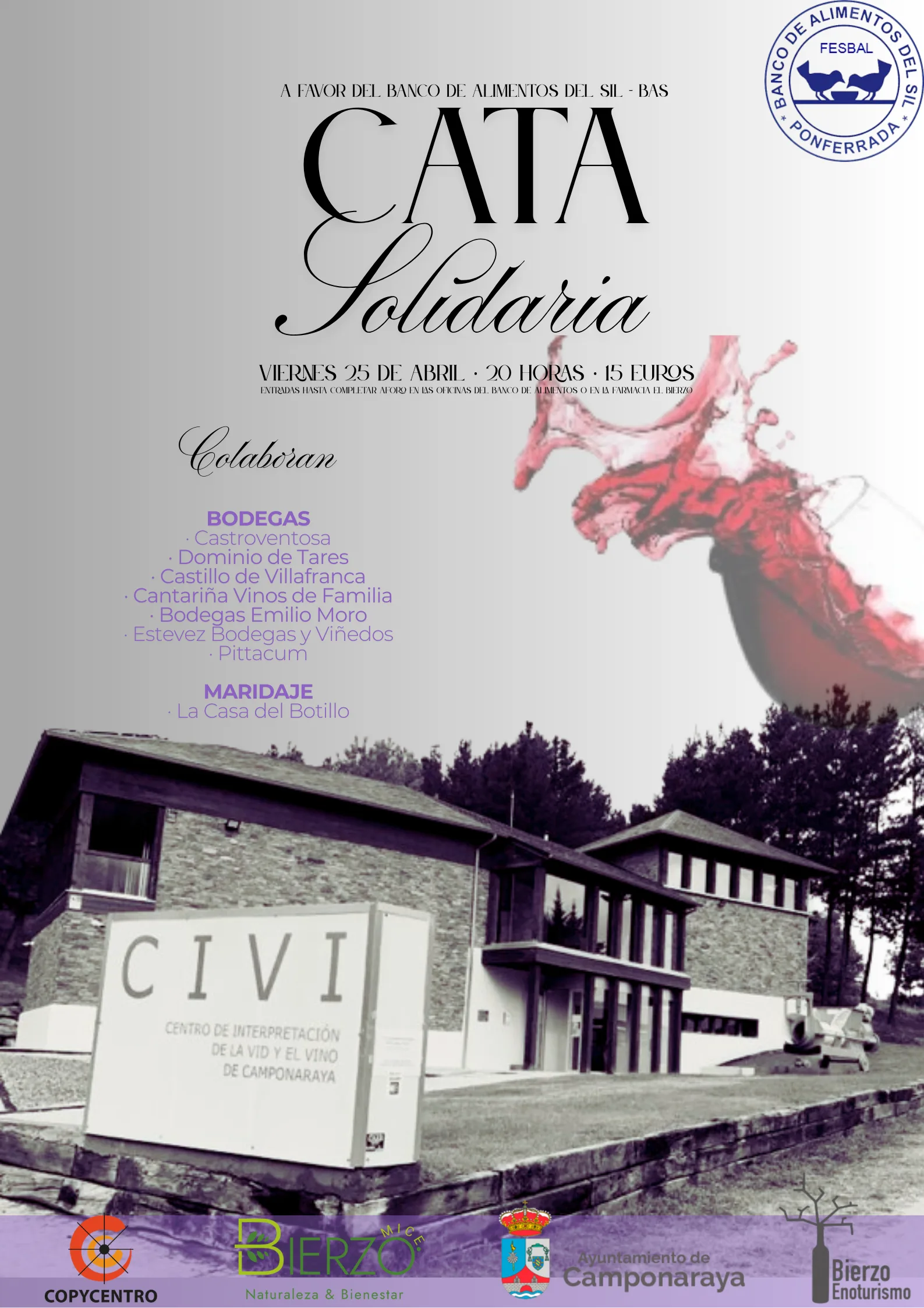 El vino del Bierzo se va de Cata Solidaria