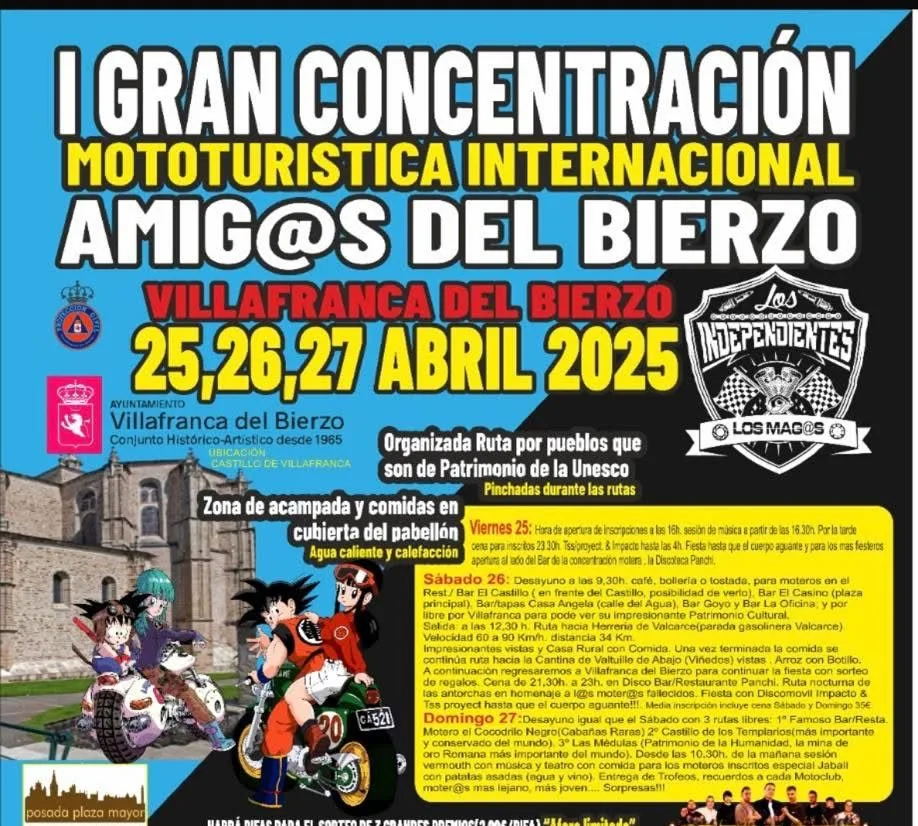 Villafranca del Bierzo acoge la I Gran Concentración Mototurística Internacional “Amig@s del Bierzo”