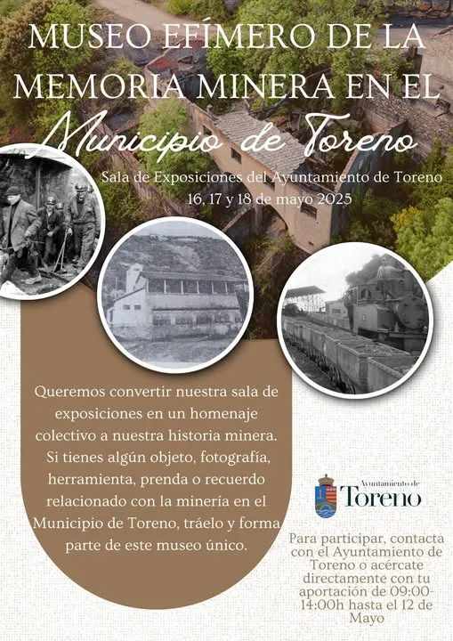 Toreno organizará un Museo Efímero de la Memoria Minera durante la feria Carbontur