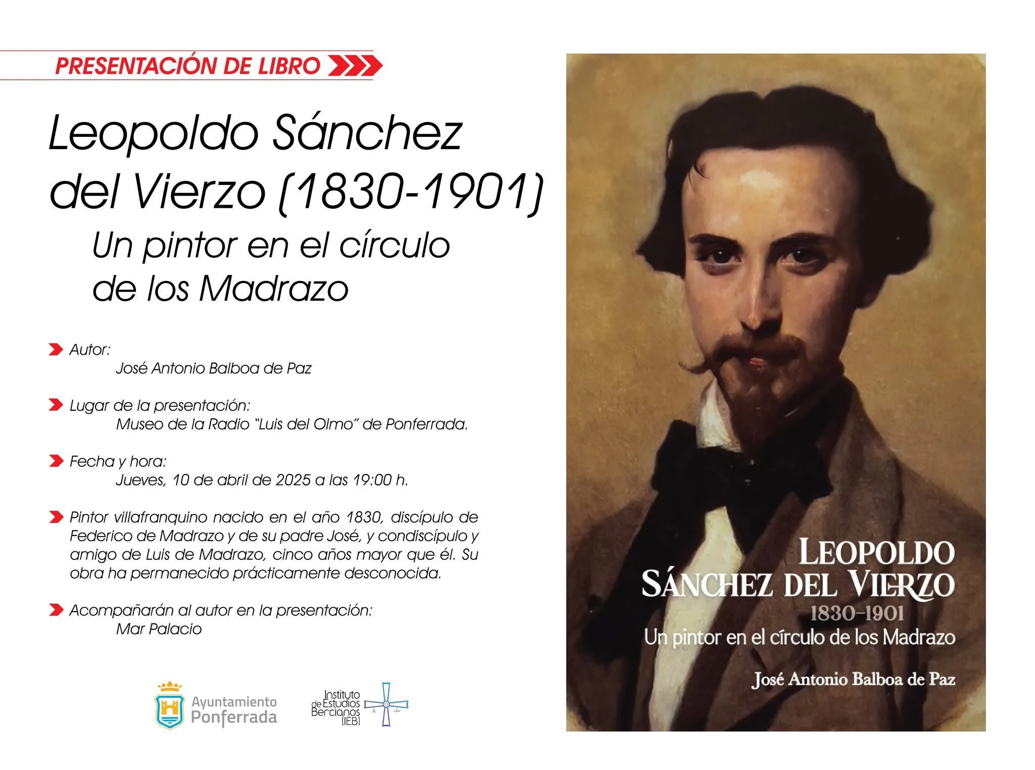 Ponferrada acoge la presentación del libro sobre el pintor villafranquino Leopoldo Sánchez del Vierzo