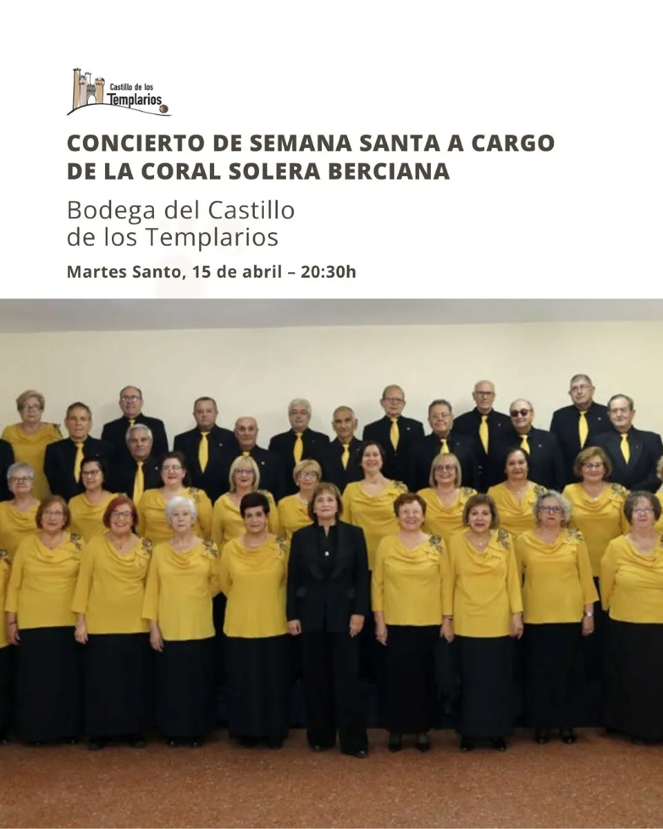 La Coral Solera Berciana ofrece un emotivo concierto de Semana Santa en el Castillo de los Templarios