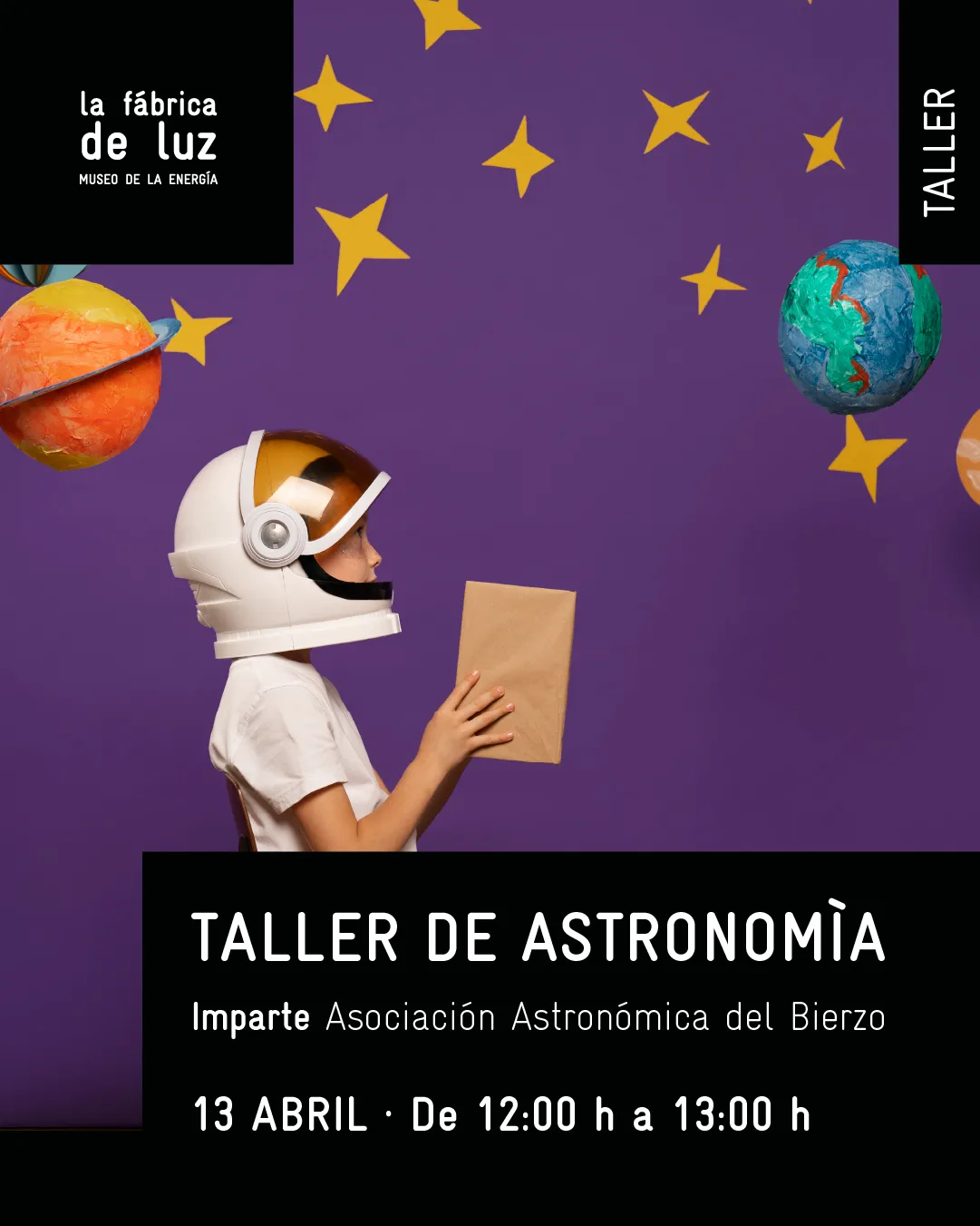 La Fábrica de la Luz acoge este domingo un taller de astronomía gratuito para toda la familia