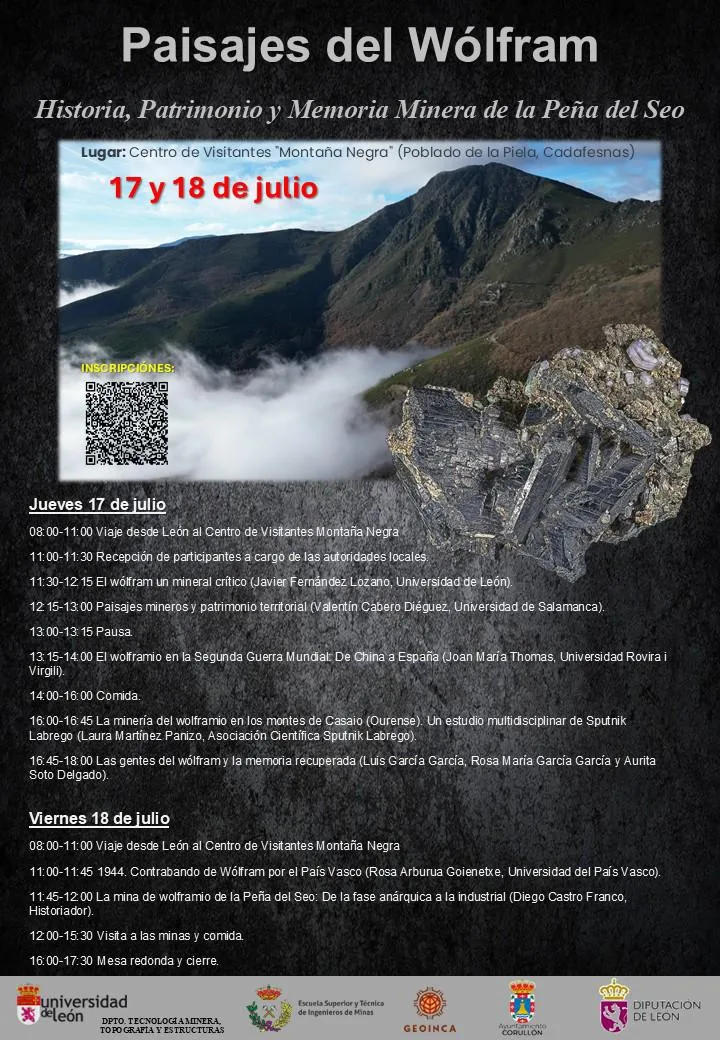 La ULE organiza en Corullón el curso "Paisajes del Wólfram: Historia, Patrimonio y Memoria Minera de la Peña del Seo"