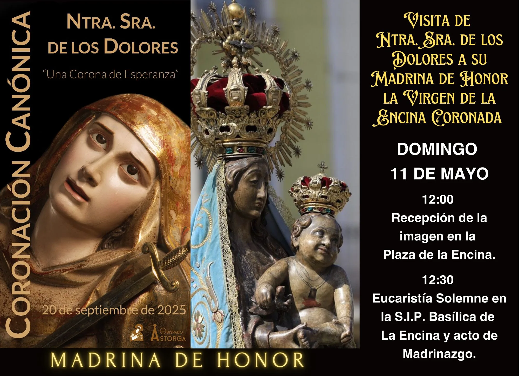 La Virgen de los Dolores de Astorga inicia su peregrinación previa a la coronación canónica