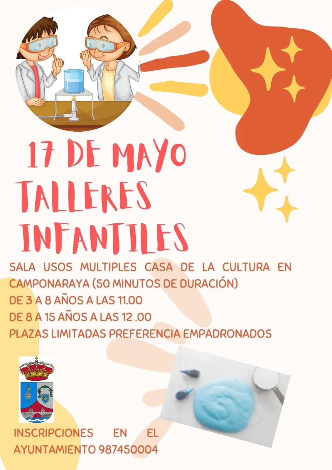 El Ayuntamiento de Camponaraya organiza talleres infantiles el 17 de mayo en la Casa de la Cultura