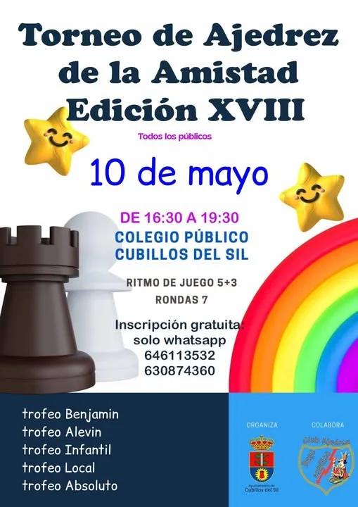 Cubillos del Sil acogerá el Torneo de Ajedrez de la amistad el próximo 10 de mayo