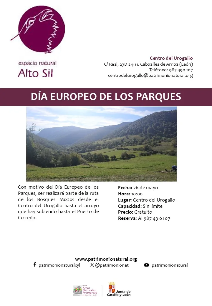 El Centro del Urogallo celebra el Día Europeo de los Parques con una ruta guiada gratuita en Laciana