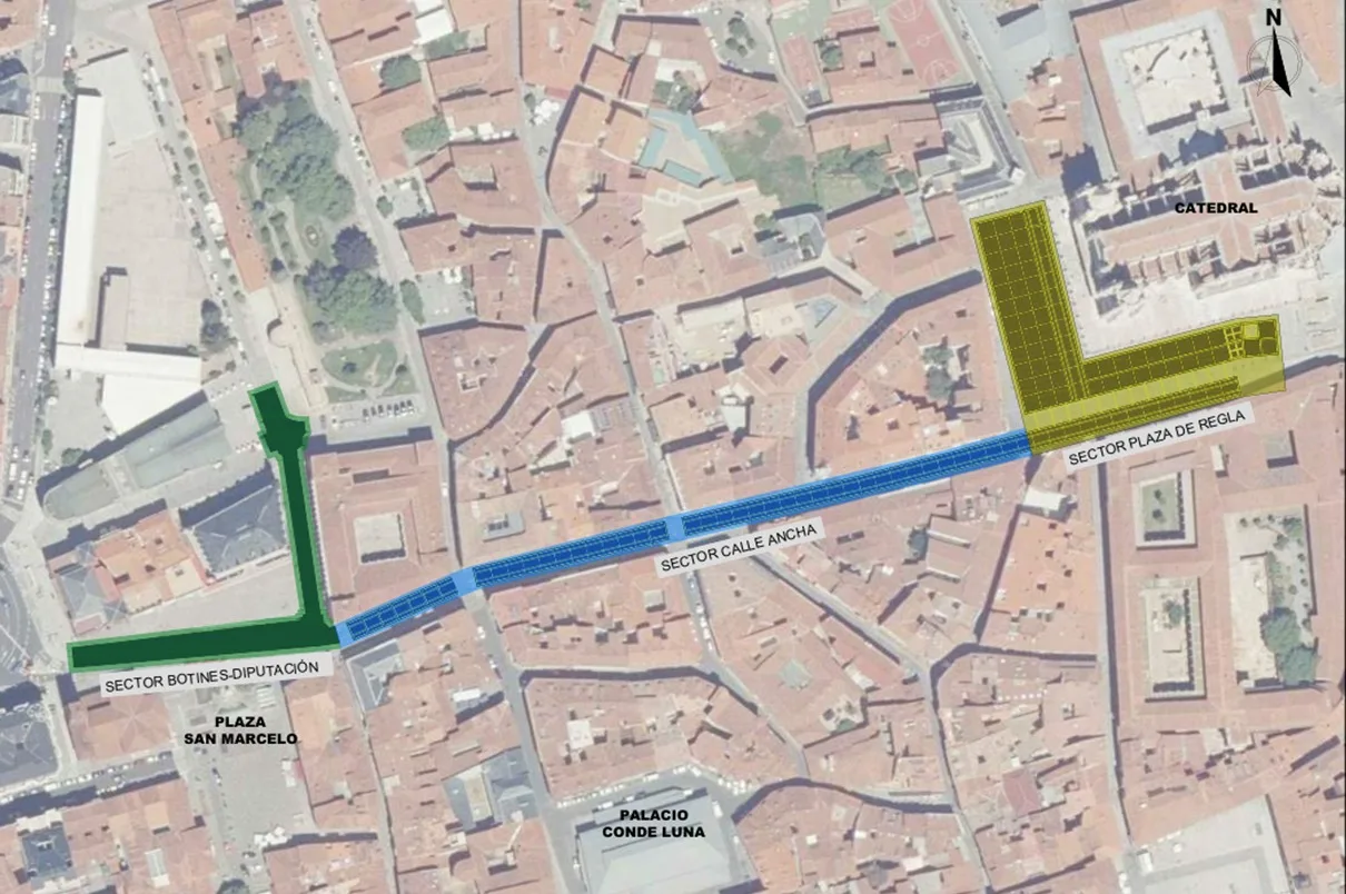 La Junta contrata las obras de renovación urbana en el centro histórico de León por casi 3 millones de euros