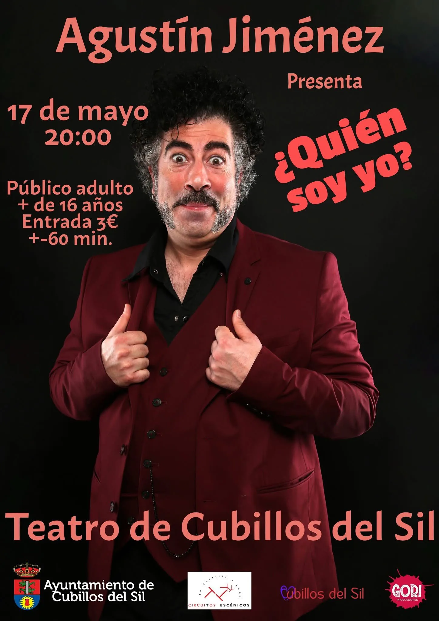 Agustín Jiménez lleva su comedia "¿Quién soy yo?" al Teatro de Cubillos del Sil