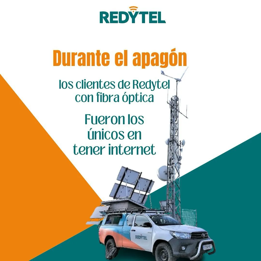 Durante el apagón, sólo los clientes de Redytel con fibra óptica mantuvieron su conexión a Internet