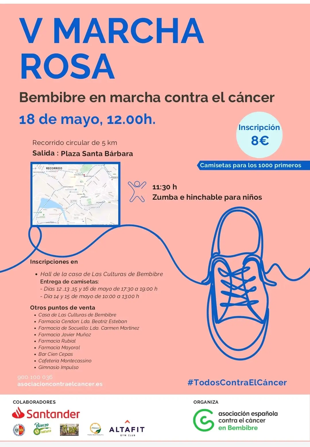 Bembibre se tiñe de rosa con la V Marcha contra el Cáncer