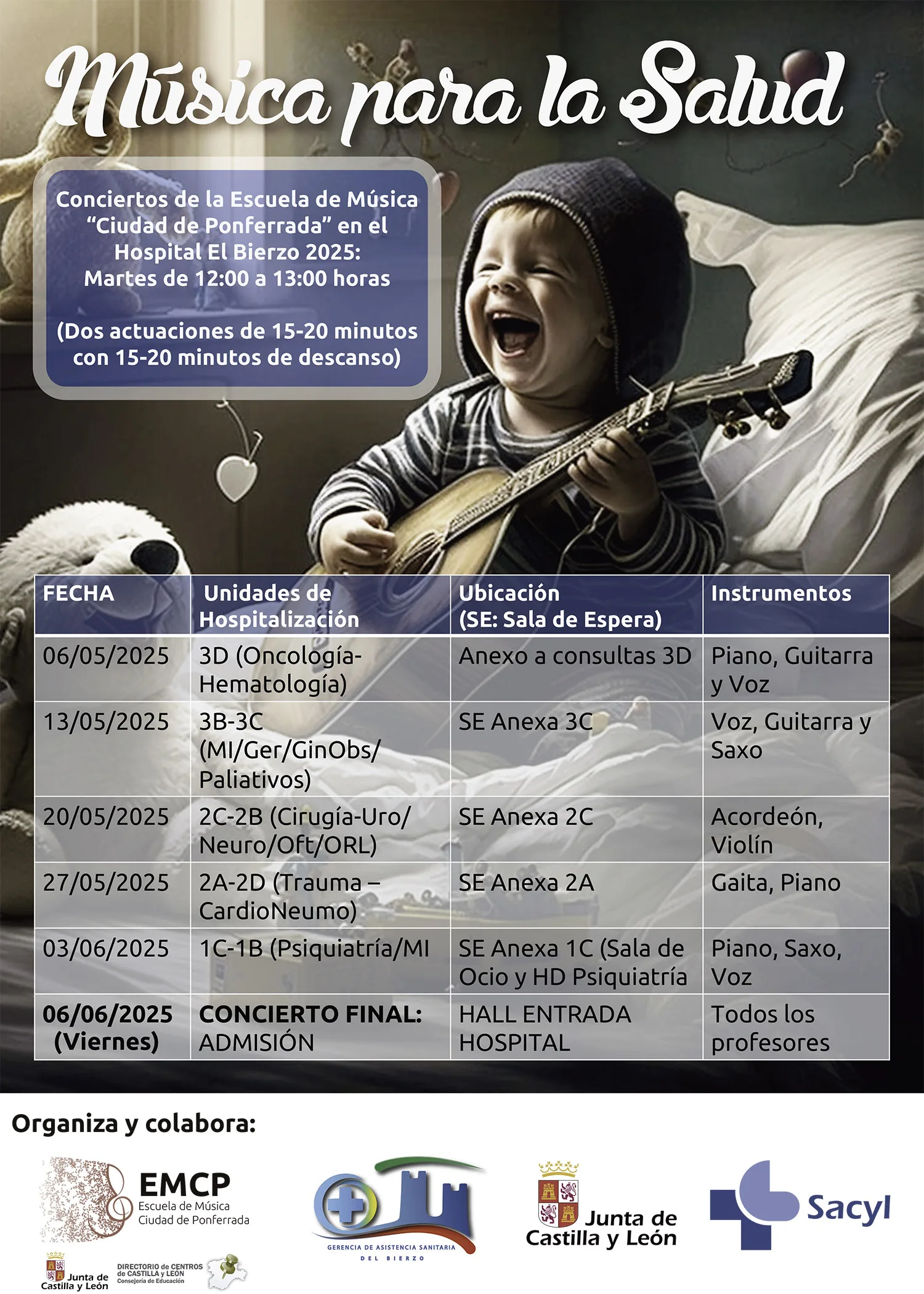 Música para sanar: conciertos en el Hospital del Bierzo a cargo de la Escuela de Música Ciudad de Ponferrada