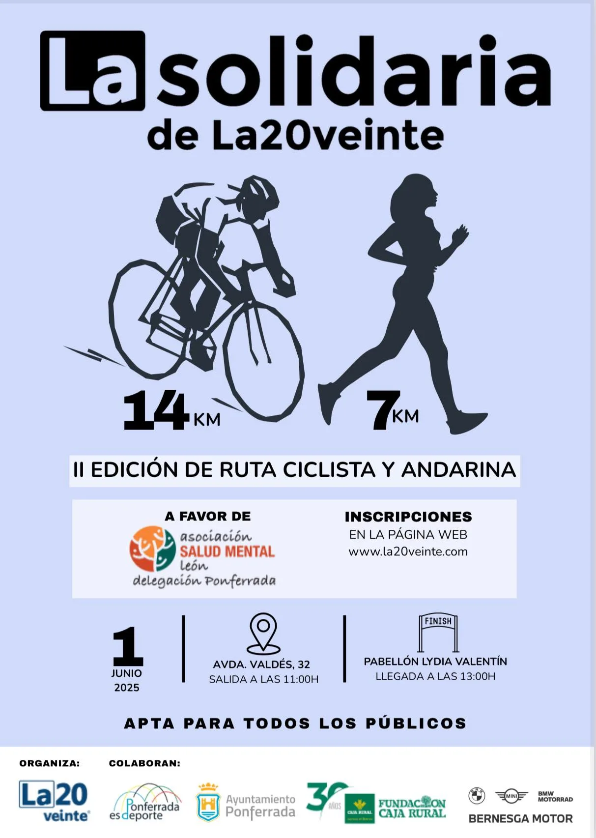La Solidaria de La20veinte celebra su segunda edición en Ponferrada a favor de la salud mental