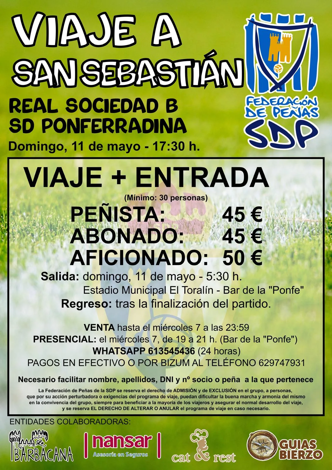 Viaje a San Sebastián para apoyar a la Deportiva