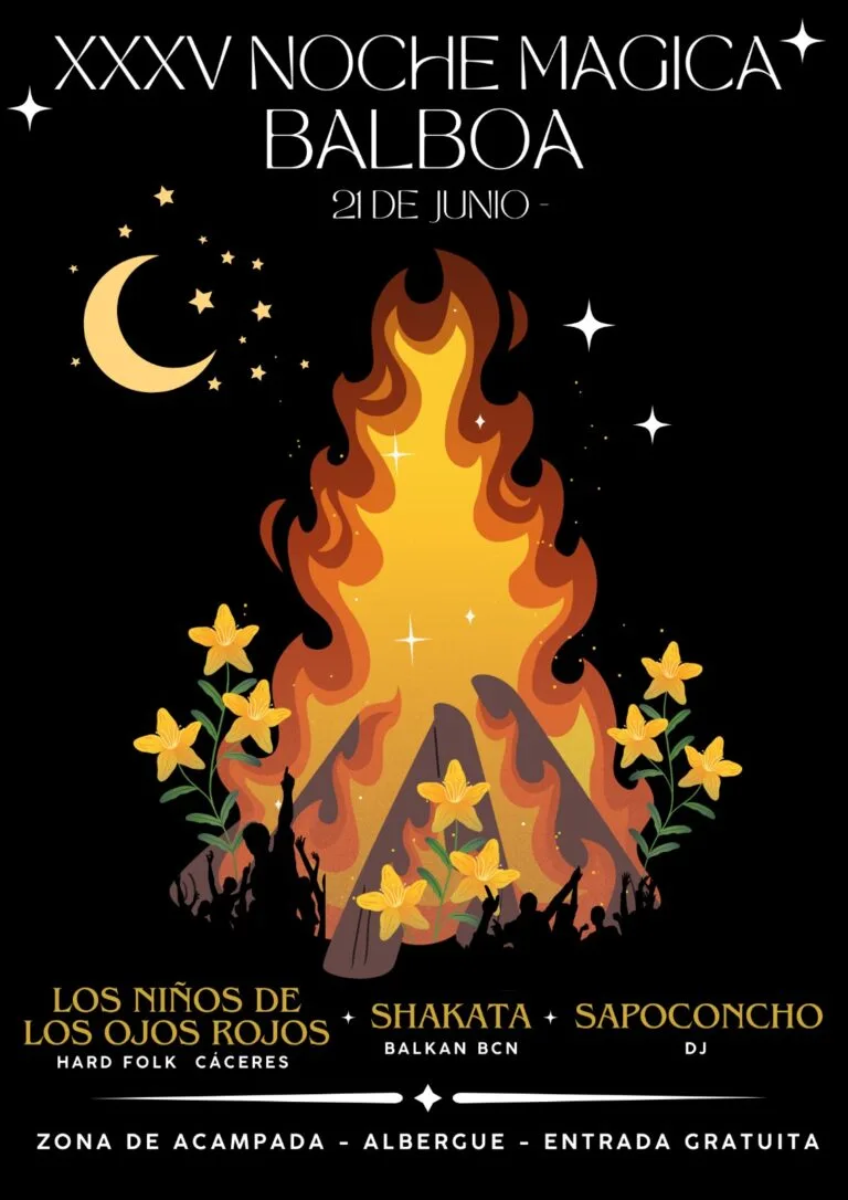 Balboa celebra la XXXV edición de la Noche Mágica con música y el fuego de su tradicional hoguera