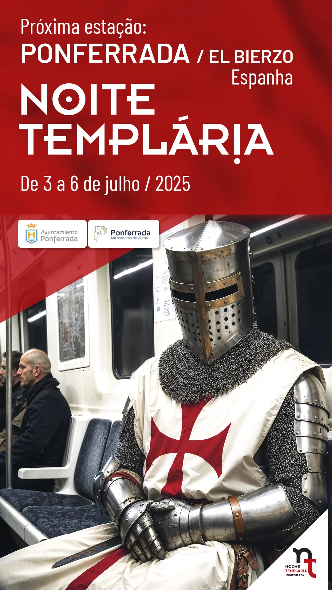 Próxima estação, Ponferrada: 'A Noite Templária' cruza fronteras con una campaña turística en el norte de Portugal