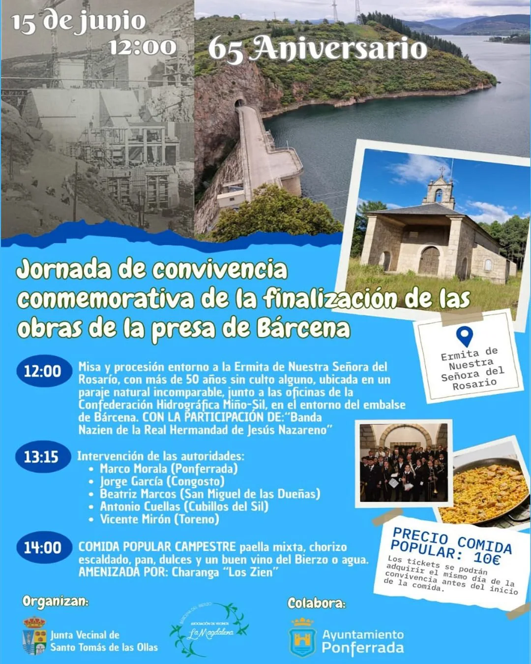 Bárcena celebra el 65º aniversario de su presa con una jornada festiva de convivencia