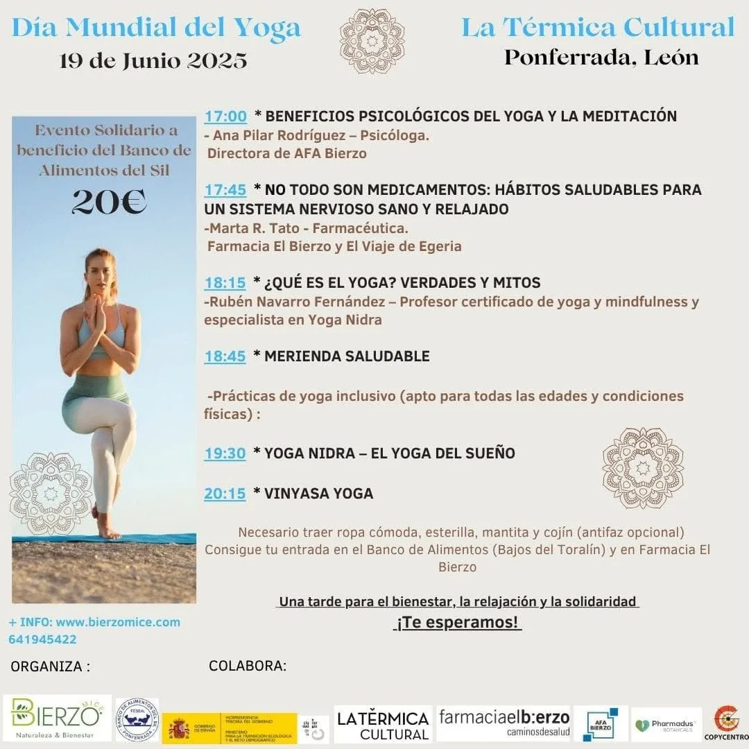 Ponferrada se prepara para celebrar el "Día Mundial del Yoga" con una jornada solidaria en La Térmica Cultural