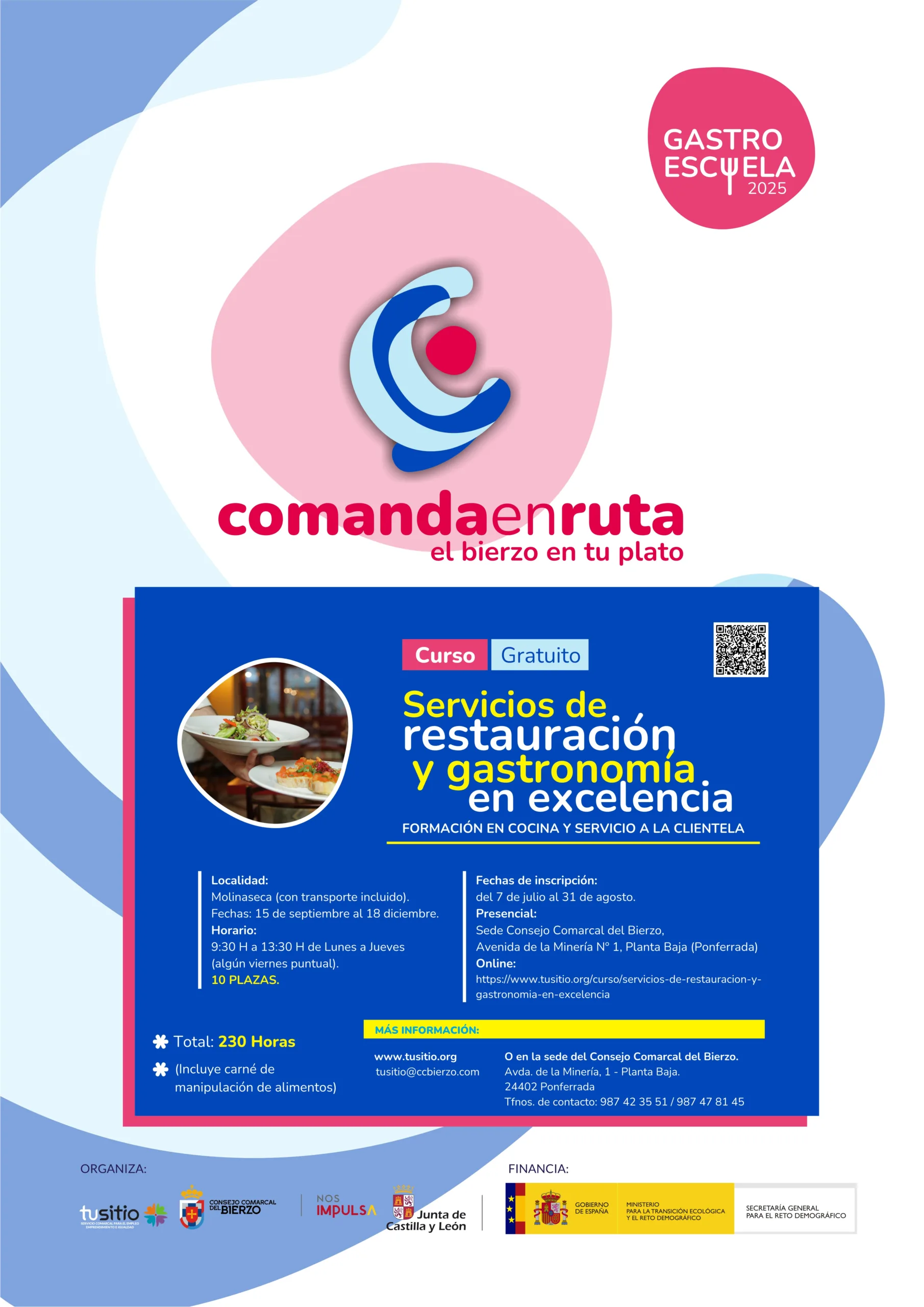 El Consejo Comarcal abre la inscripción para el curso 'Servicios de restauración y gastronomía en excelencia'