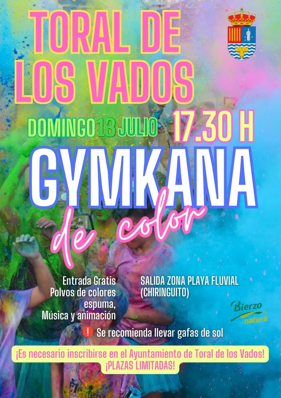 Toral de los Vados celebrará una Gymkana de Color el 13 de julio dentro de las fiestas de San Cristóbal 2025