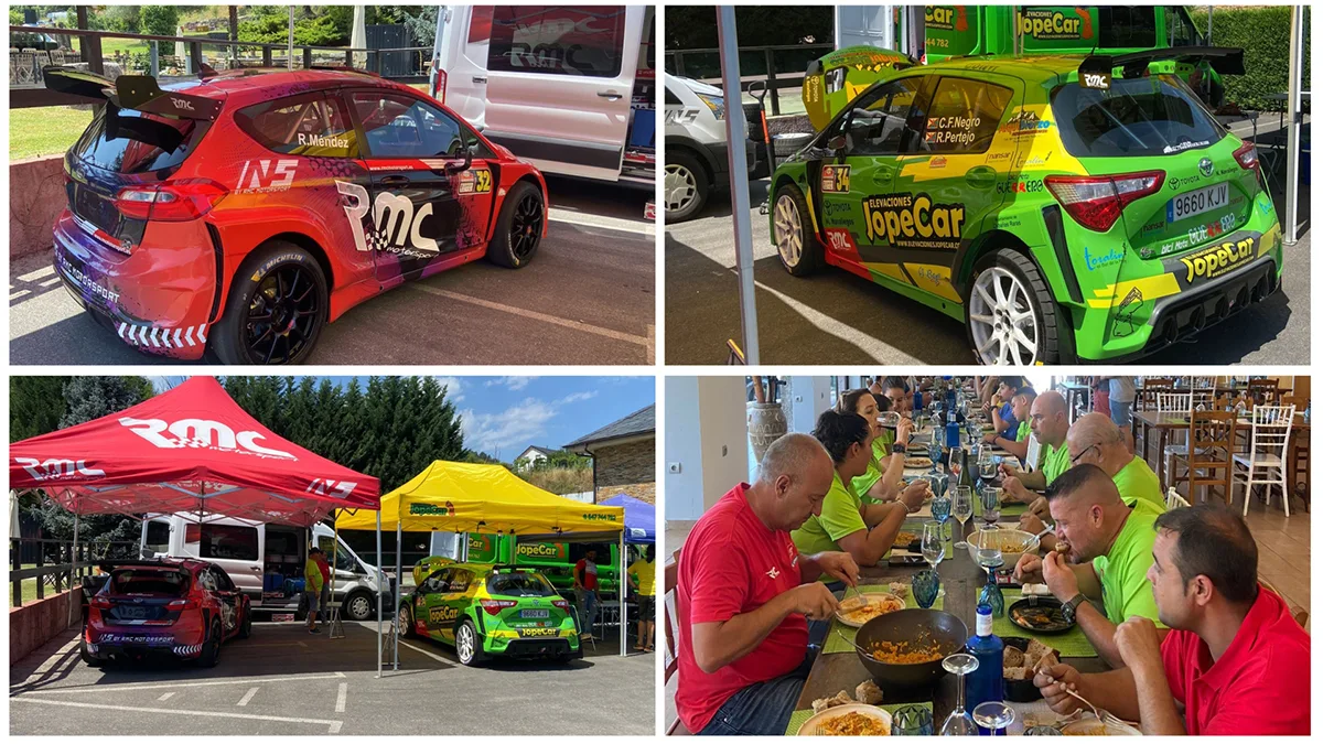 Jopecar y RMC Motorsport instalan su punto de asistencia en el Mesón Real de Molinaseca y disfrutan de una comida antes de la XXXIV Subida a Riego