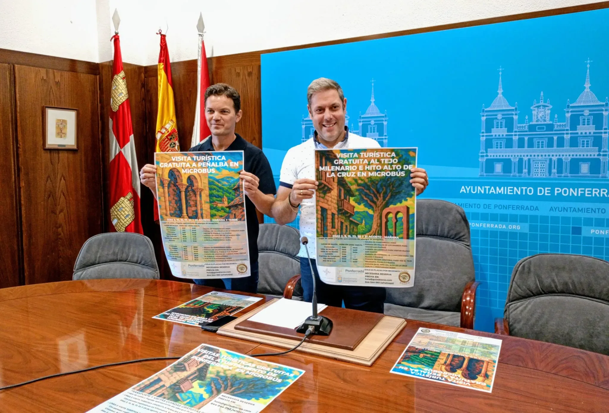 Ponferrada presenta dos nuevas rutas turísticas gratuitas en microbús por la Tebaida Berciana para agosto