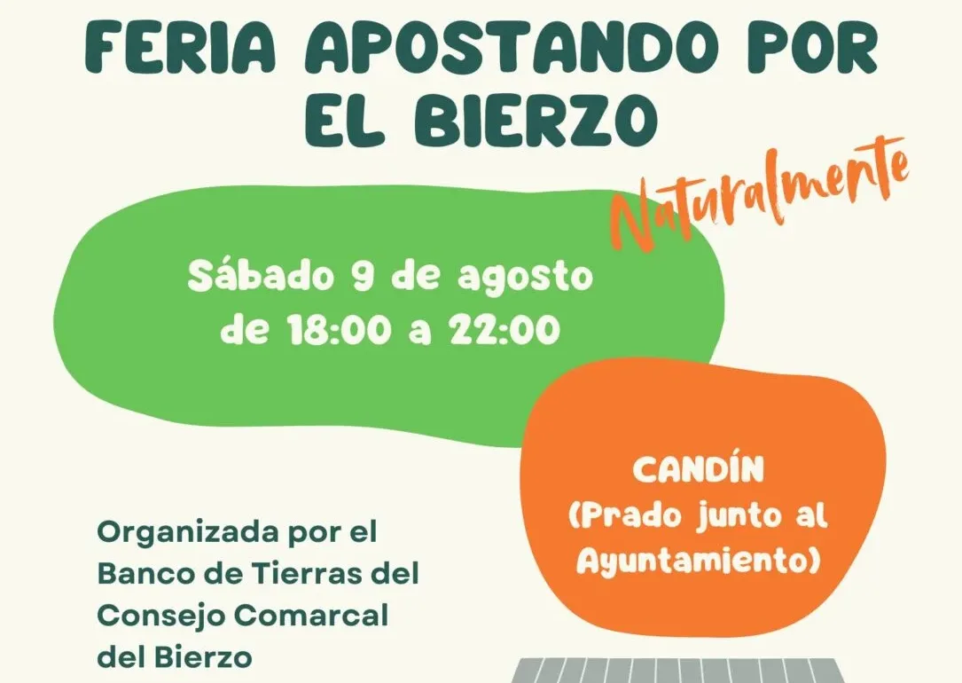 Candín acoge este sábado la feria “Apostando por el Bierzo” con productos locales, talleres y actividades para toda la familia