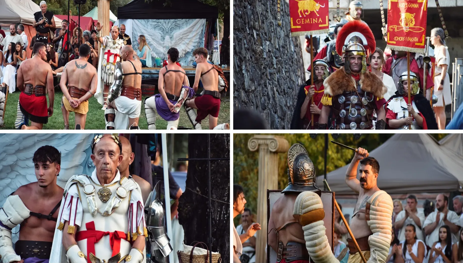 FOTOS | Cacabelos revive la historia romana con un espectáculo de gladiadores junto al río Cúa