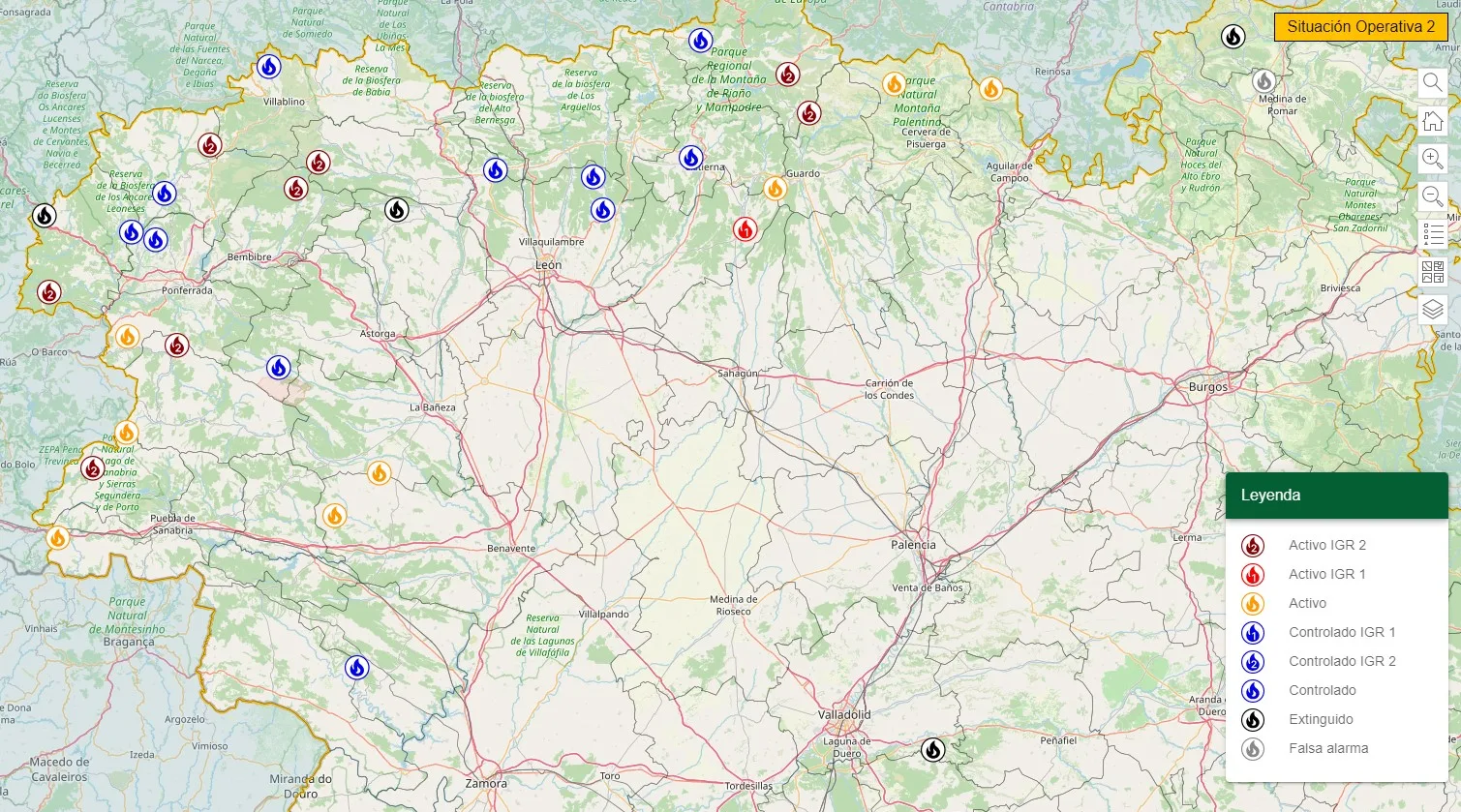Los incendios de Yeres y Paradiña bajan a índice de gravedad 0 y se pone fin a la evacuación en Peñalba de Santiago, Colinas, Igüeña, Saceda y Noceda de Cabrera