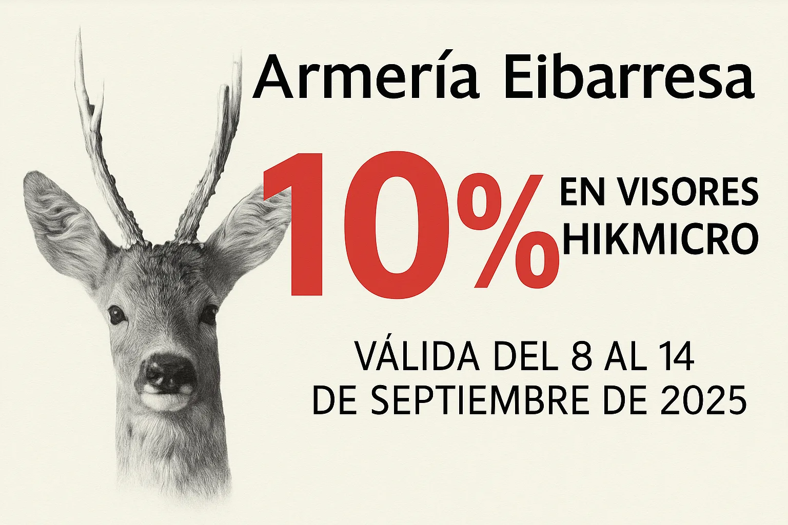 Armería Eibarresa lanza una promoción del 10 % en visores HIKMICRO | Válida del 8 al 14 de septiembre de 2025